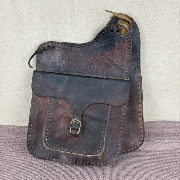 Other - Antique 1900 - 1915 Navajo Native Western‎ Leather Saddle Bags Handmade